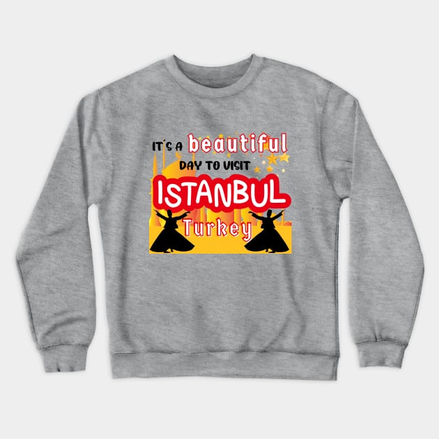 Travel to Beautiful Istanbul in Turkey. Gift ideas for the travel enthusiast available on t-shirts, stickers, mugs, and phone cases, among other things. Crewneck Sweatshirt by Papilio Art